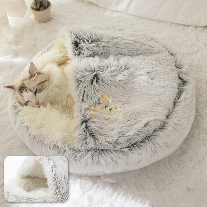 Soft Plush 2-in-1 Pet Bed - Cozy Round Cat Dog Nest