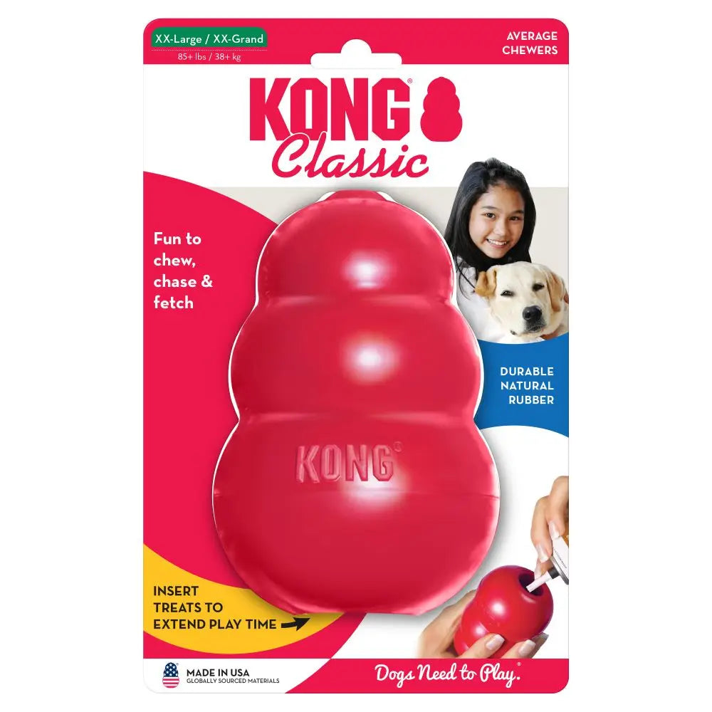 KONG Classic Dog Toy - Durable, Red Natural Rubber for Chewing and Play