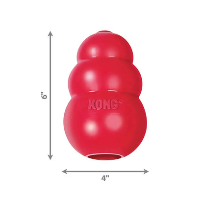 KONG Classic Dog Toy - Durable, Red Natural Rubber for Chewing and Play