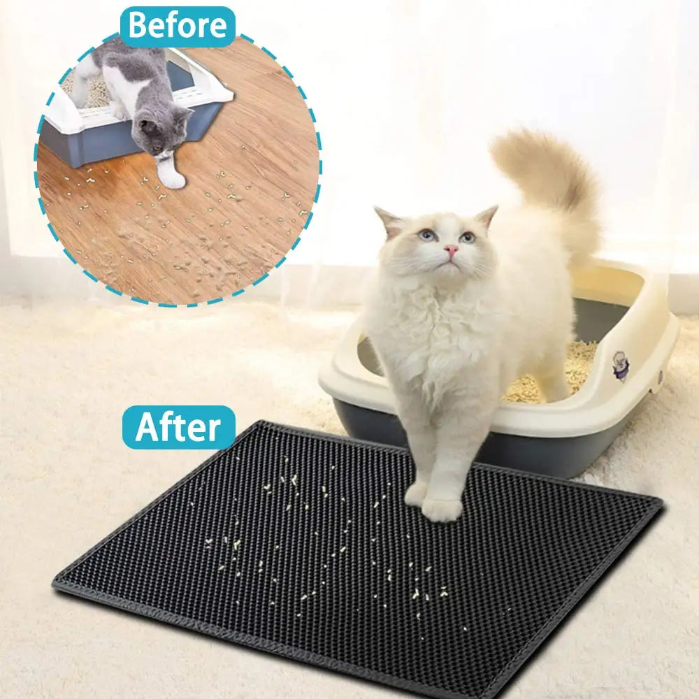 Waterproof Cat Litter Mat - Non-Slip & Washable for Clean Pet Area