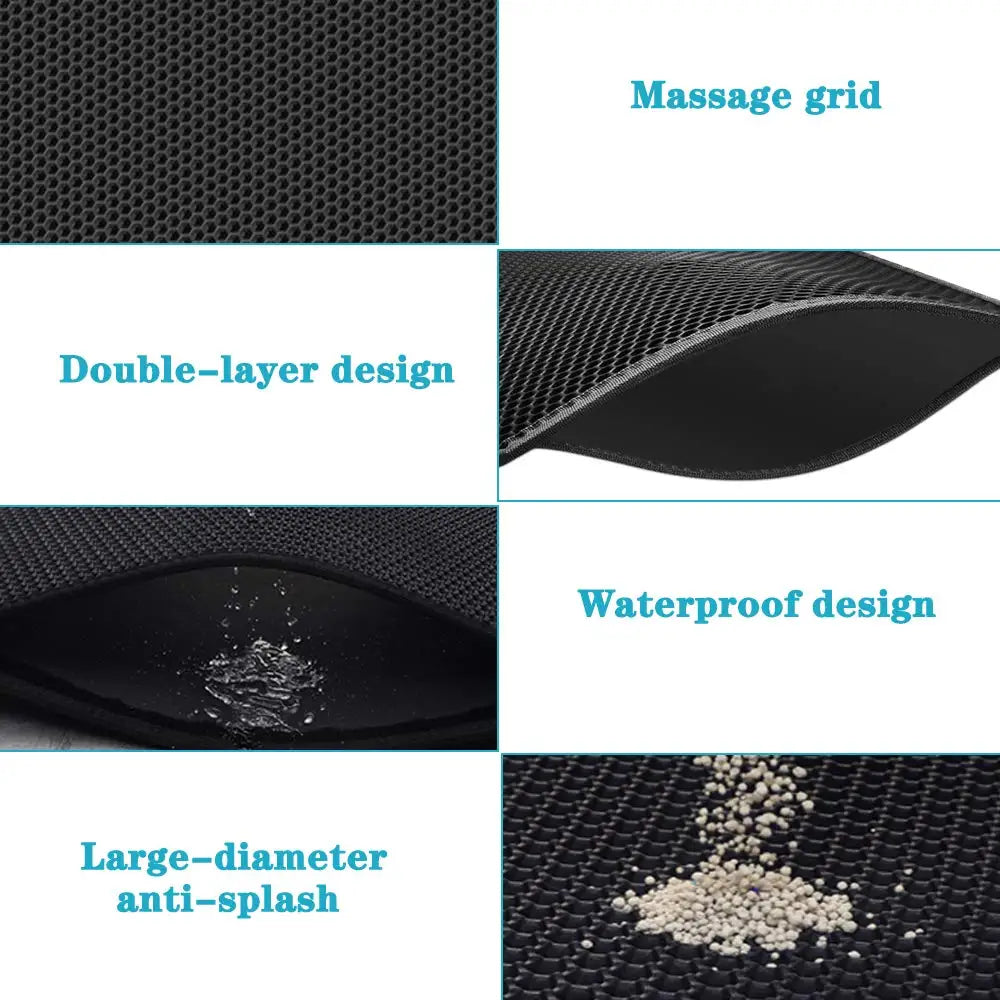 Waterproof Cat Litter Mat - Non-Slip & Washable for Clean Pet Area