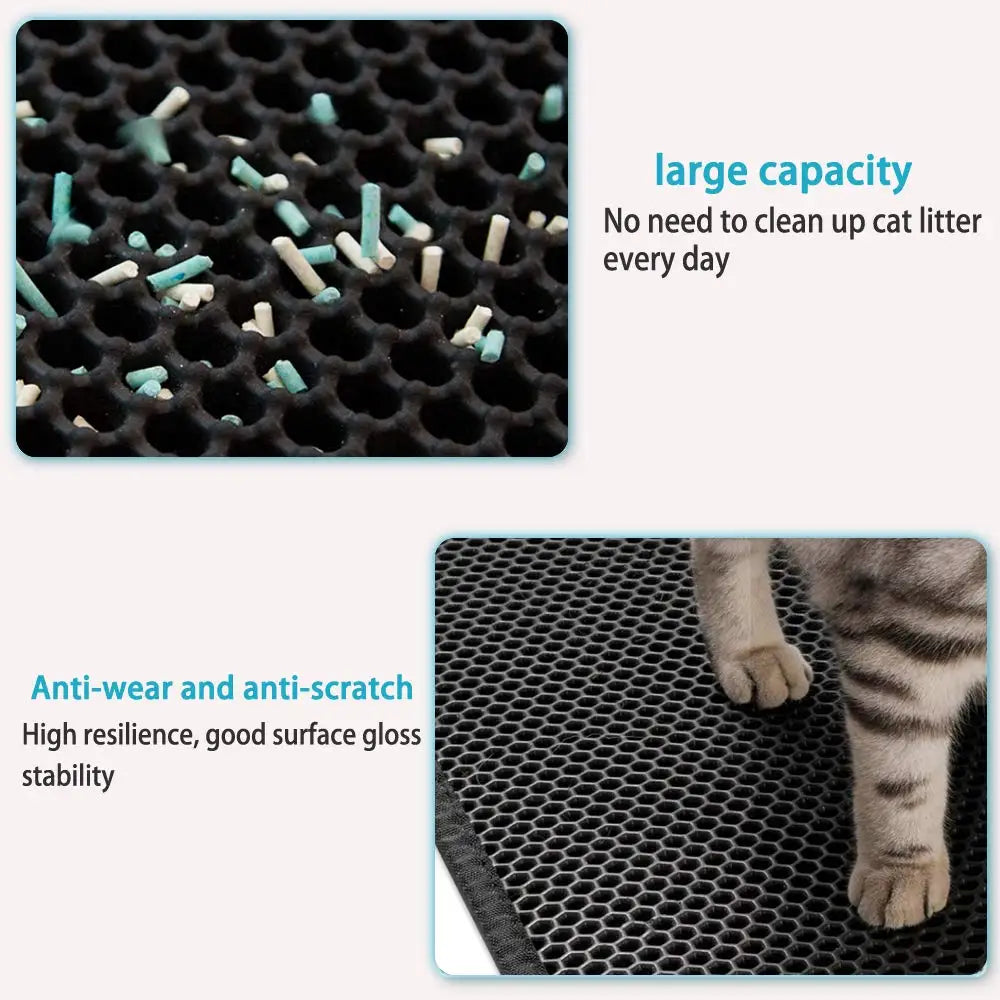 Waterproof Cat Litter Mat - Non-Slip & Washable for Clean Pet Area