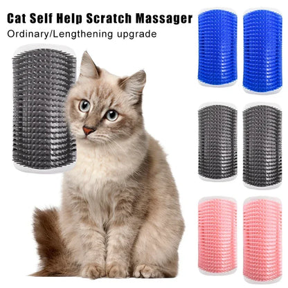 Cat Self Groomer with Catnip | Wall Corner Massage Comb for Kittens & Cats | Easy Hair Removal & Coat Care