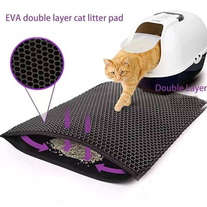 Waterproof Cat Litter Mat - Non-Slip & Washable for Clean Pet Area